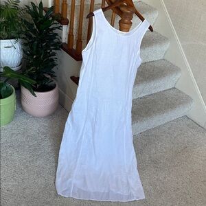 J. Crew  100% Linen White Sleeveless Maxi Dress